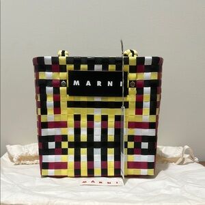Marni Multicolor Woven Tote Bag